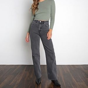 Rolla's Heidi High Rise Loose Straight Jeans in Vintage Black